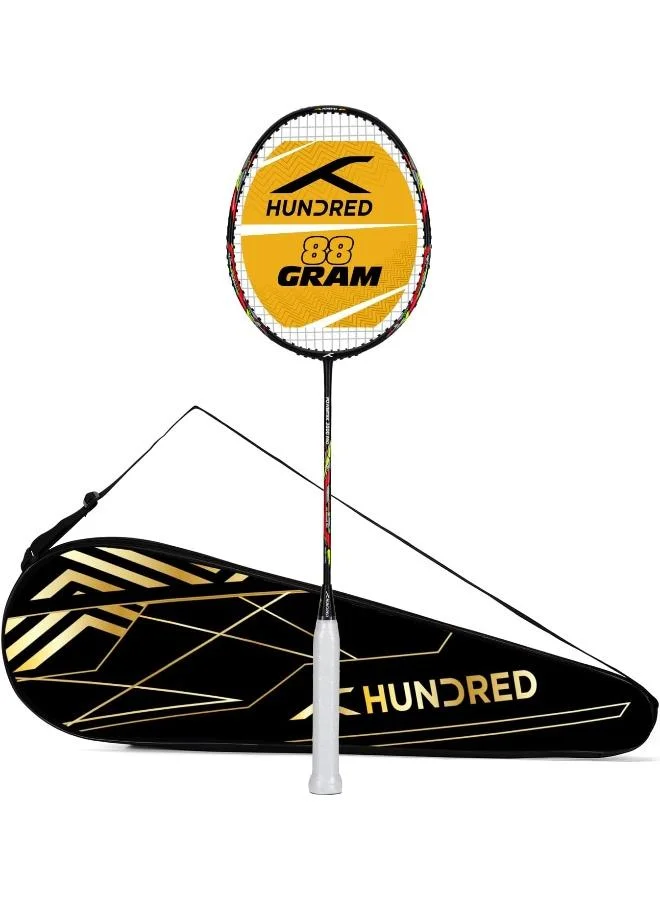 هندرد Hundred Powertek 2000 Pro Graphite Strung Badminton Racket With Full Racket Cover