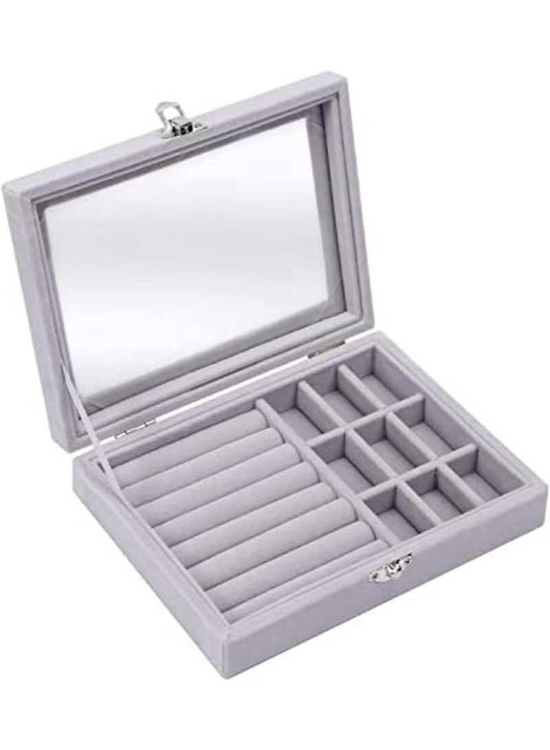 Shein Jewelry Organizer for Rings, Earrings, and Necklaces - Jewelry Box, Travel Jewelry Bag for Women, Jewelry and Accessories Storage Organizer - Grey - 270 - Image 3