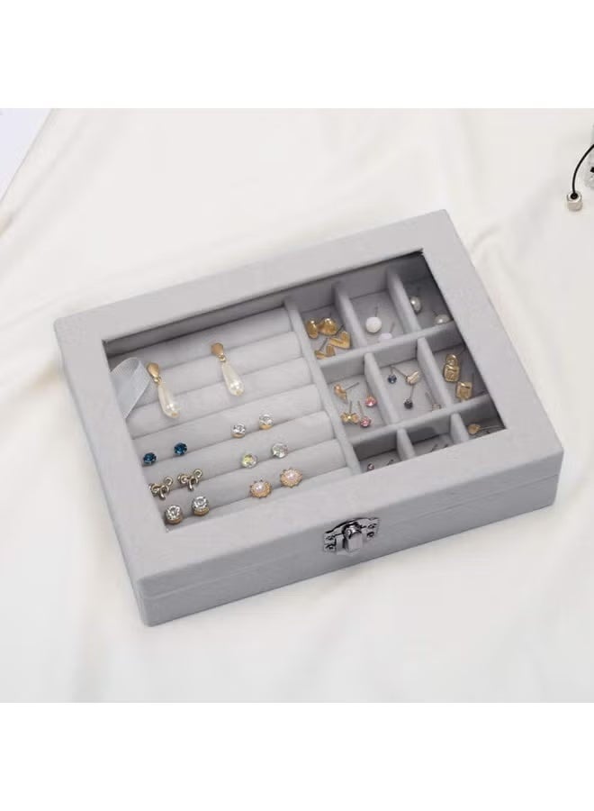 Shein Jewelry Organizer for Rings, Earrings, and Necklaces - Jewelry Box, Travel Jewelry Bag for Women, Jewelry and Accessories Storage Organizer - Grey - 270 - Image 4