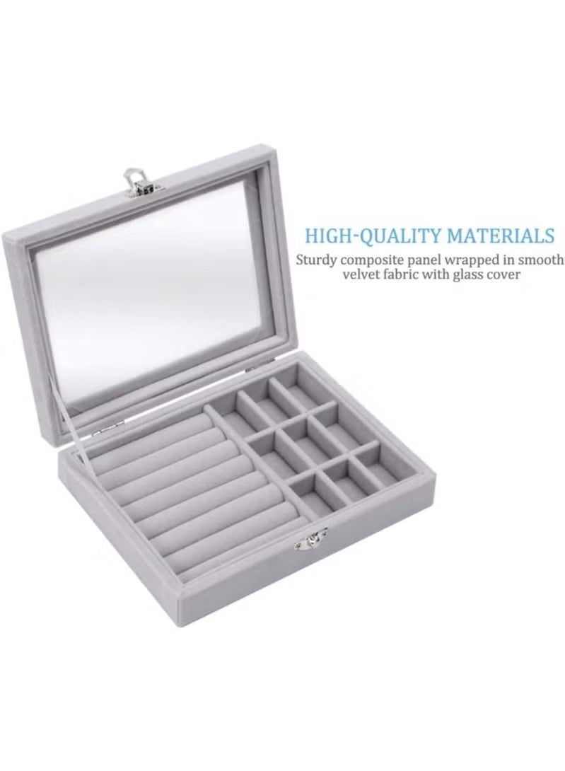 Shein Jewelry Organizer for Rings, Earrings, and Necklaces - Jewelry Box, Travel Jewelry Bag for Women, Jewelry and Accessories Storage Organizer - Grey - 270 - Image 5