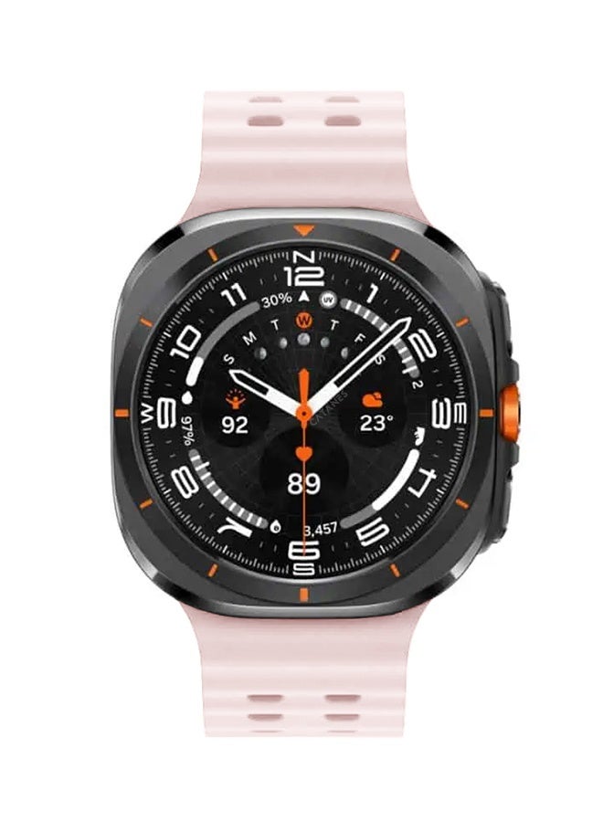 CATANES Strap Silicone Replacement for Samsung Galaxy Watch 8 Ultra Band 47mm, Rugged Soft Ocean Silicone Sport Accessory Fit for Samsung Galaxy Watch Ultra Band Dual Row Hole - Pink - Image 4