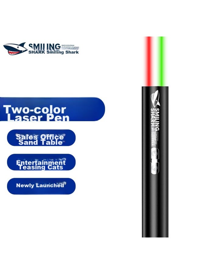 SMILING SHARK Weixiaosha Outdoor Laser Pointer, Green Light Infrared, Sales Office Sand Table Pointer, Laser Pen, Usb Rechargeable Flashlight, Astronomical Star Pointer, Cat Teaser Laser Light - Image 1