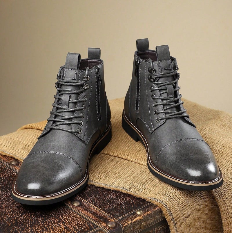 New Business Casual Men'S Martin Boots Fashion Trend All-Match Martin Boots High-Top Men'S Leather Boots - Image 4