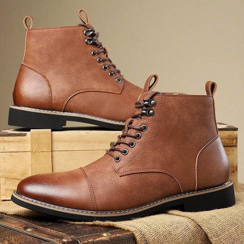 New Business Casual Men'S Martin Boots Fashion Trend All-Match Martin Boots High-Top Men'S Leather Boots - Image 5
