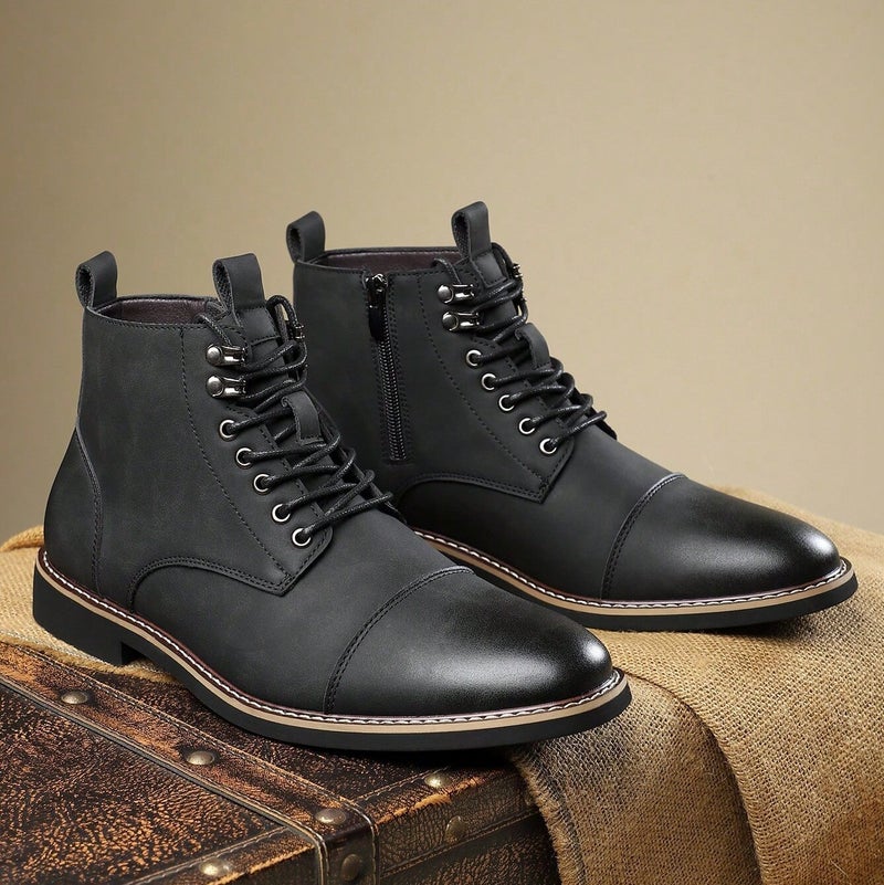 New Business Casual Men'S Martin Boots Fashion Trend All-Match Martin Boots High-Top Men'S Leather Boots - Image 2