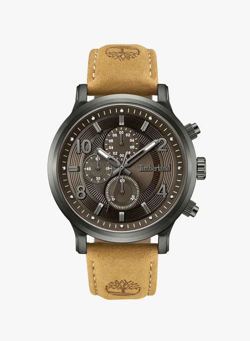 Timberland Driscoll 46 mm Men's Multifunction Watch Blue  Dial  & Tan Brown Leather Strap