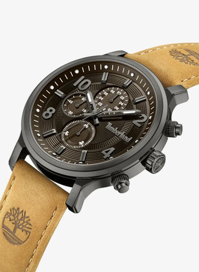 Timberland Driscoll 46 mm Men's Multifunction Watch Blue  Dial  & Tan Brown Leather Strap