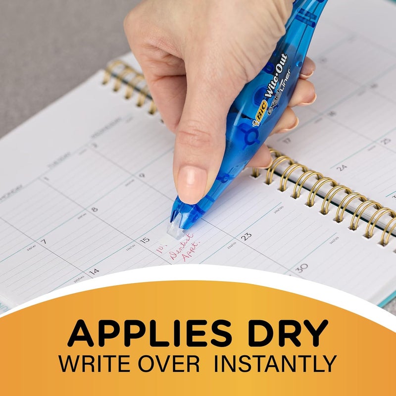 BIC Wite-Out Brand Exact Liner Correction Tape, White, 4-Count - Image 4