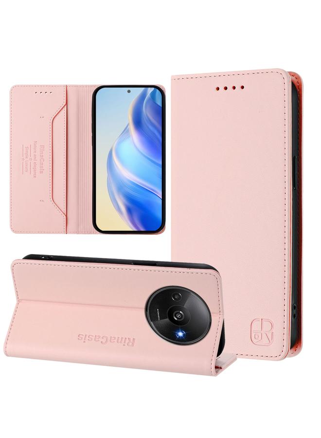 The Bros Case For Redmi A3 / Xiaomi Poco C61 4G Global RC01 Dual-Folded Magnetic Suction RFID Leather Phone Case