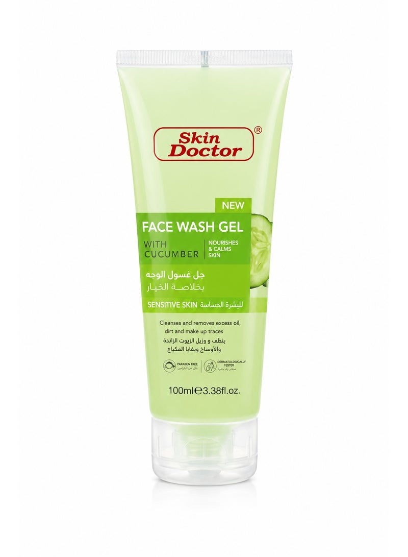 Skin Doctor Cucumber Face Wash Gel - Deep Cleansing & Soothing Facial Cleanser for Sensitive Skin, 100ml - Image 1