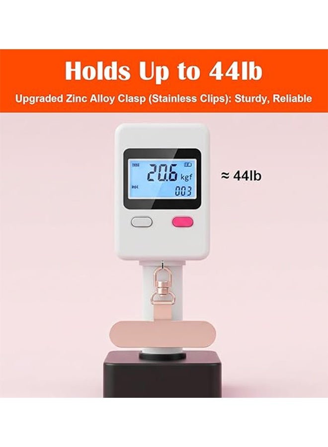 9 Pcs Phone Lanyard Tab, Metal Phone Tether Tab Hook 360° Rotating Stainless Steel Phones Clip for Lanyard, 44 lb Swivel Charm Connector Cell Phones Tether Tabs for Wristlet/Keychain, Rose Gold Black - Image 3
