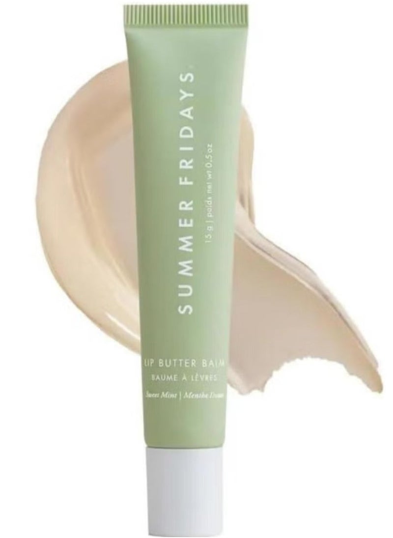 Summer Fridays Lip Butter Balm - Conditioning Lip Mask and Lip Balm for Instant Moisture, Shine and Hydration - Sheer-Tinted, Soothing Lip Care - Sweet Mint (.5 Oz) - Image 1