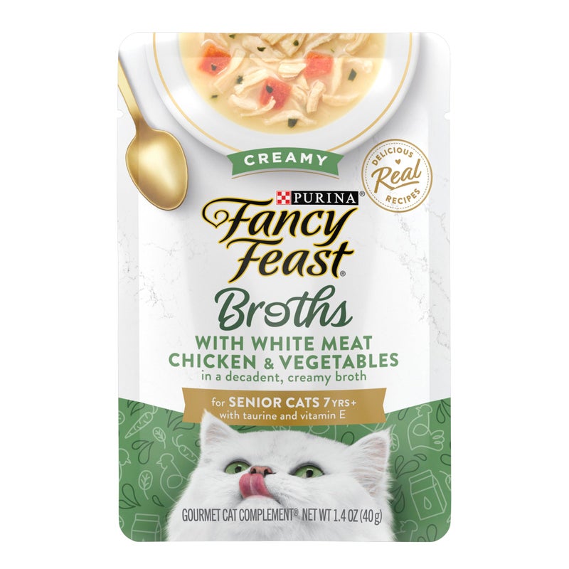 Fancy Feast Purina Fancy Feast Lickable Senior Cat Food Broth Topper Creamy with White Meat Chicken - (Pack of 16) 1.4 oz. Pouches - Image 1