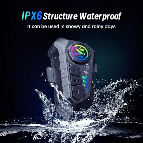 WNJACO Motorcycle Helmet Bluetooth Headset, Outdoor Wireless Bluetooth 5.3 Headphone Speakers Noise Cancellation Intercom Communication Systems with IPX6 Waterproof/Strong Bass for Dirt Bike - Image 5