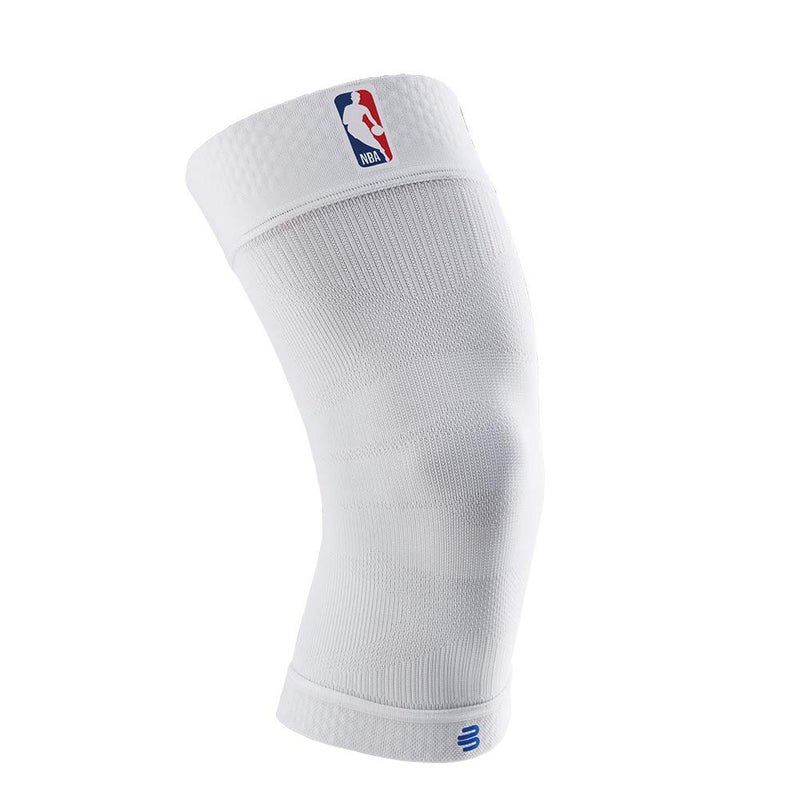 Bauerfeind Sports Compression Knee Support NBA - Lightweight Design with Gripping Zones for Basketball Knee Pain Relief & Performance with Team Designs (White, M) - Image 1