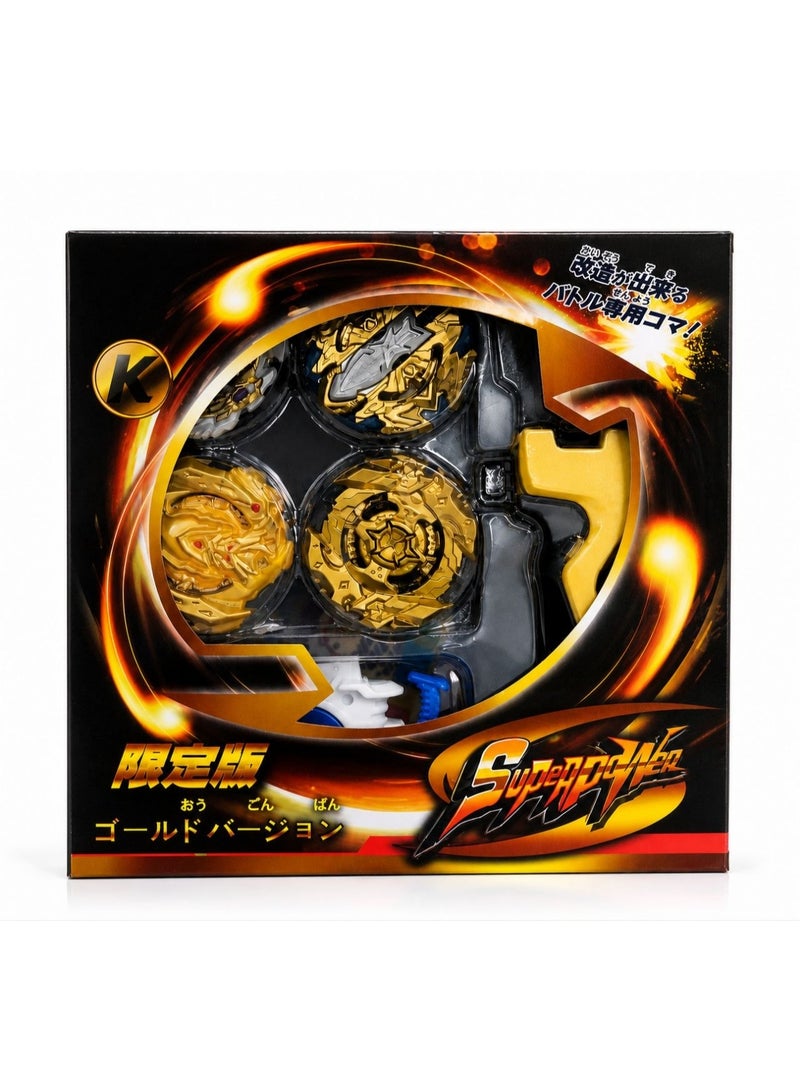 SB Beyblade Gold Battle Set – 4 Spinning Tops with Launcher & Battle Arena - Image 1