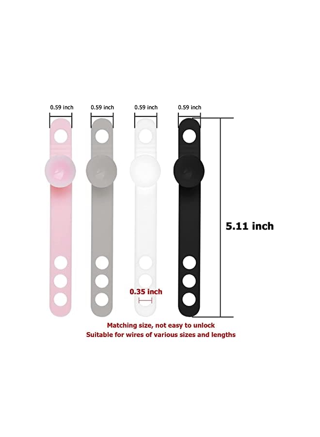 Excefore Cable Ties, 16Pcs Reusable Cord Organizer with Suction Cup, Multipurpose Cord Keeper for Fastening Kitchen Appliance, Charging Cable and Wires - Image 5