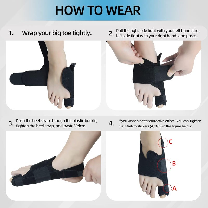 Day and night toe braces, unisex thumb valgus correction belt, foot support pain reliever - Image 4