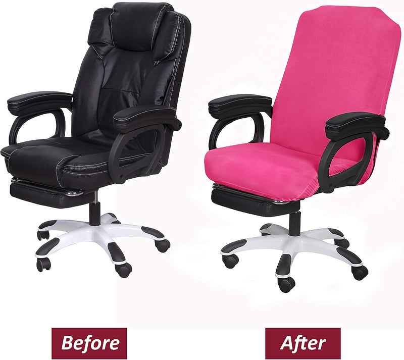 SARAFLORA Office Chair Cover - Large, Dark Pink, Removable With Zipper for Universal Rotating Desk Chair - Washable Seat Protector for Pets - Image 5