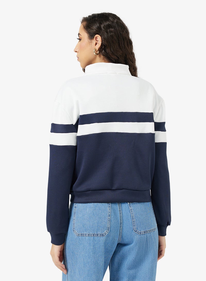 جينجر سترة رياضية بسحاب وكتل لونية - Image 2