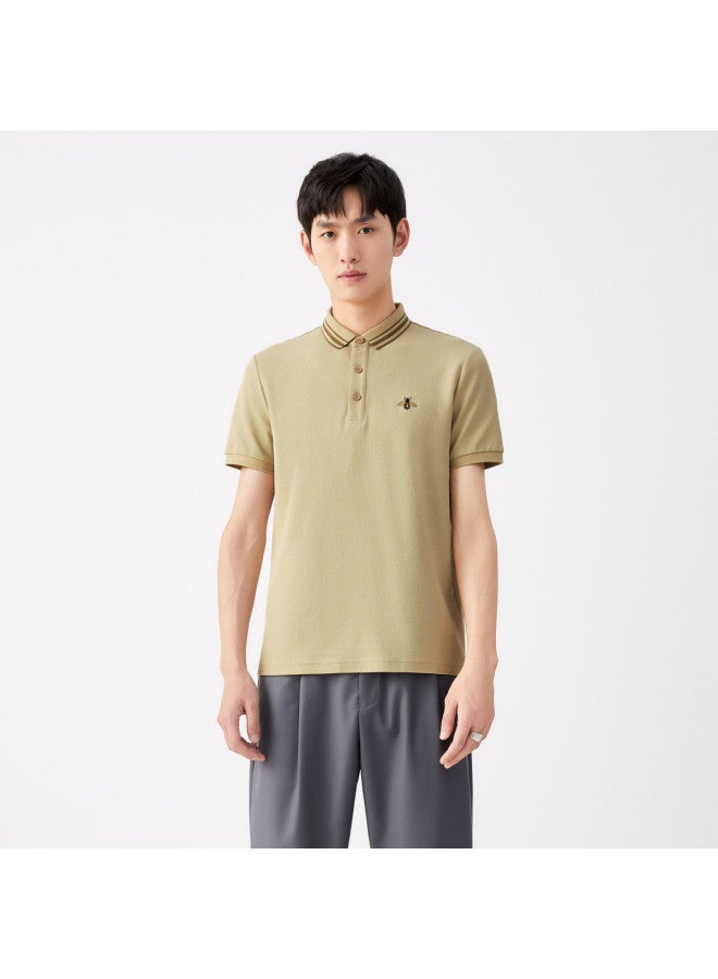 Waxbird Men's Cool Ice Oxygen Fabric Short Sleeve Embroidered Slim Fit Polo Shirt - Image 5