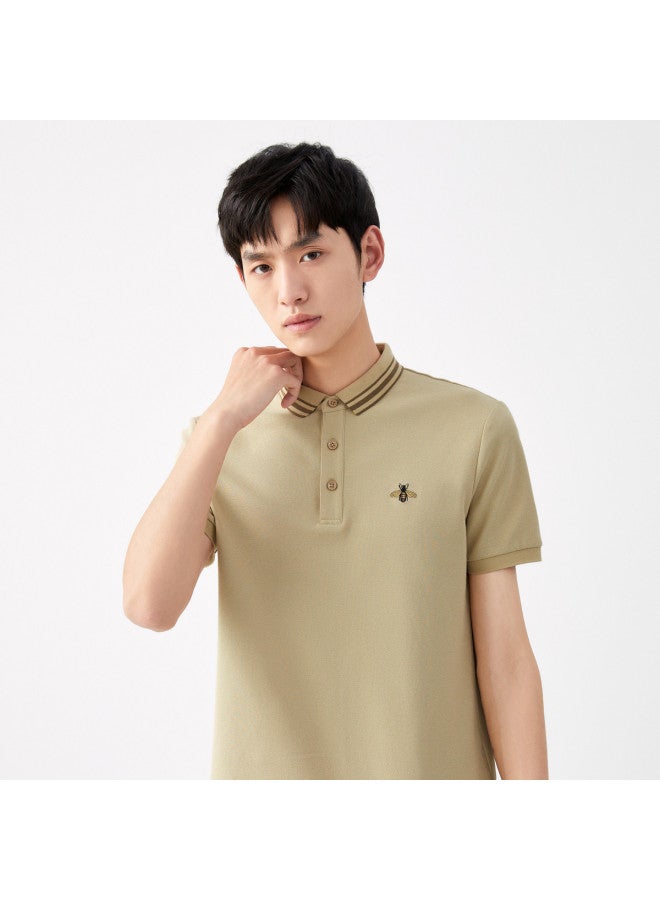 Waxbird Men's Cool Ice Oxygen Fabric Short Sleeve Embroidered Slim Fit Polo Shirt - Image 2
