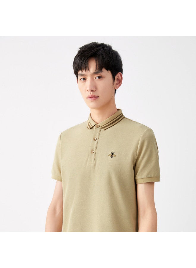 Waxbird Men's Cool Ice Oxygen Fabric Short Sleeve Embroidered Slim Fit Polo Shirt - Image 3