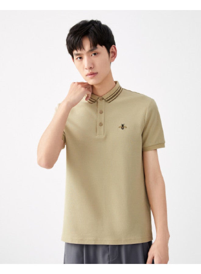 Waxbird Men's Cool Ice Oxygen Fabric Short Sleeve Embroidered Slim Fit Polo Shirt - Image 1