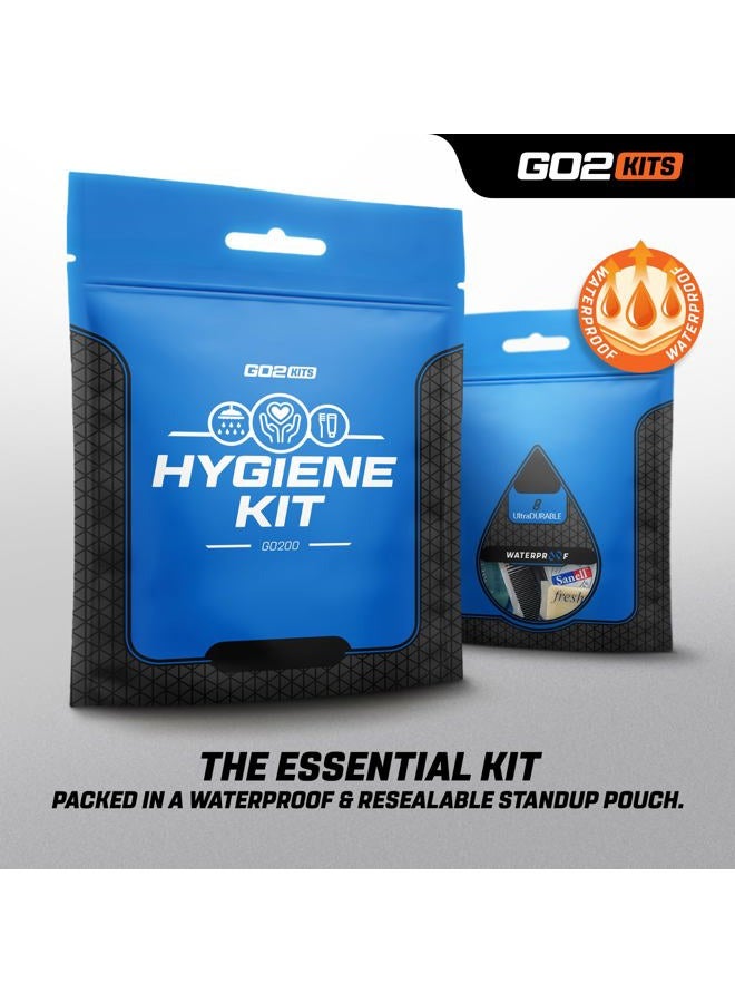 Go2Kits Ultimate Travel Toiletry Kit & PPE Kit, Hygiene Kit with Shaving Supplies & PPE for Travel, Business & Charity with Reusable Toothbrush, Bath Soap & Other Essential Toiletries, 1-Pack - Image 3