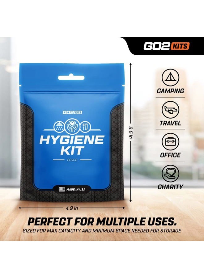 Go2Kits Ultimate Travel Toiletry Kit & PPE Kit, Hygiene Kit with Shaving Supplies & PPE for Travel, Business & Charity with Reusable Toothbrush, Bath Soap & Other Essential Toiletries, 1-Pack - Image 4
