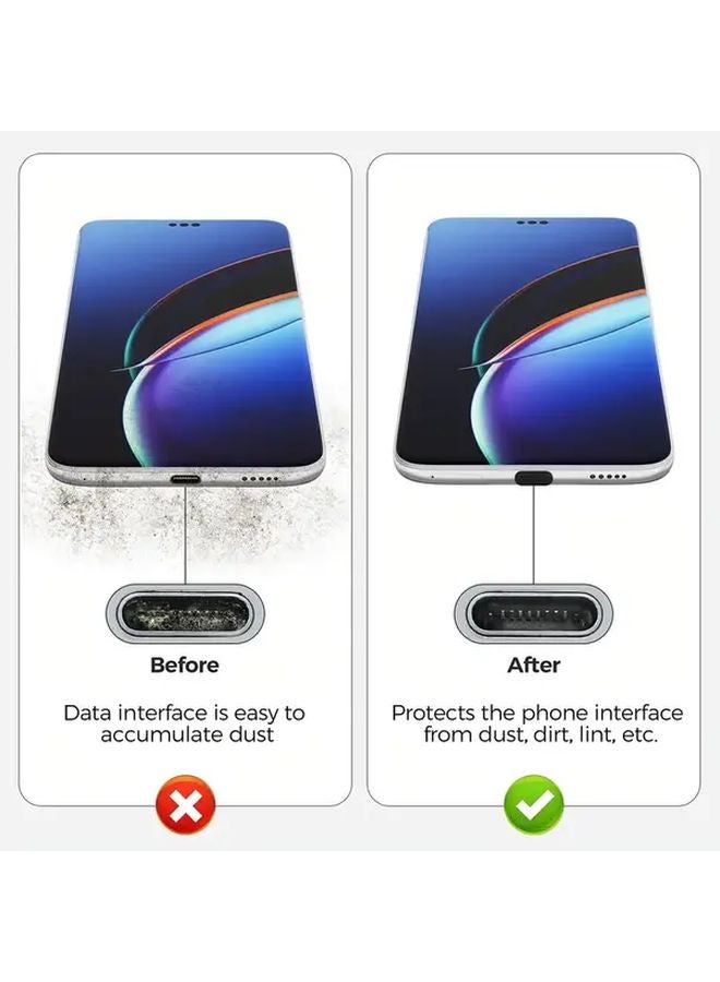 10 قطعة من سدادات غبار منفذ شحن سيليكون USB Type C وواقيات الكابلات - Image 5