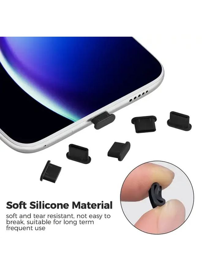 10 قطعة من سدادات غبار منفذ شحن سيليكون USB Type C وواقيات الكابلات - Image 2