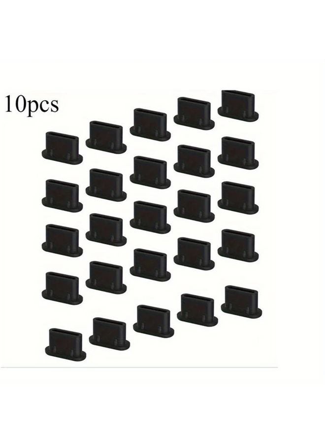 10 قطعة من سدادات غبار منفذ شحن سيليكون USB Type C وواقيات الكابلات - Image 1