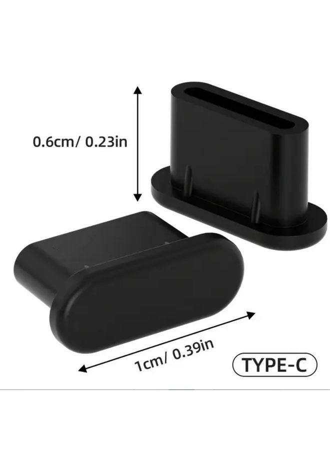 10 قطعة من سدادات غبار منفذ شحن سيليكون USB Type C وواقيات الكابلات - Image 4