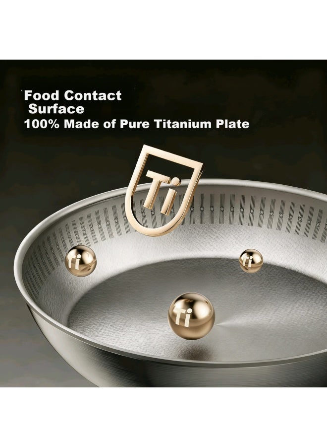 Jd Jingzao Titanium Pure Titanium Flat Bottom Pan [million Micro-pores Non-stick] Frying Pan Stir-fry No Coating Gas And Induction Cooker 28cm - Image 2
