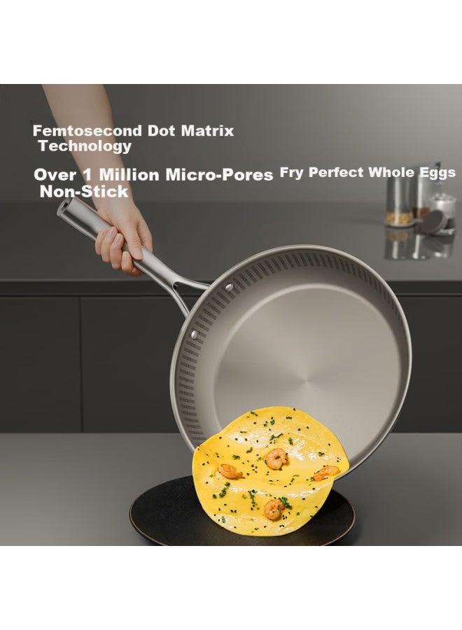 Jd Jingzao Titanium Pure Titanium Flat Bottom Pan [million Micro-pores Non-stick] Frying Pan Stir-fry No Coating Gas And Induction Cooker 28cm - Image 4