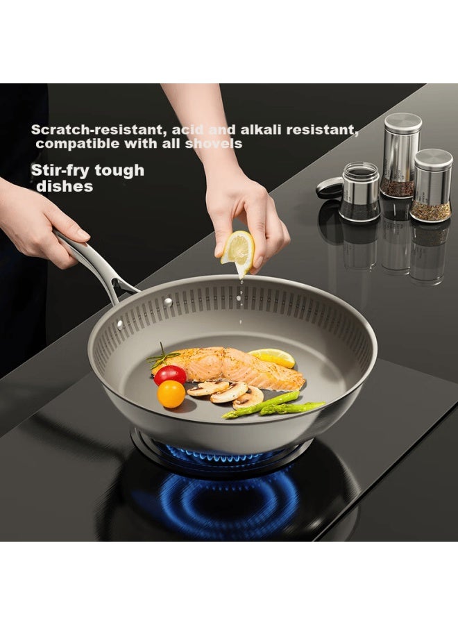 Jd Jingzao Titanium Pure Titanium Flat Bottom Pan [million Micro-pores Non-stick] Frying Pan Stir-fry No Coating Gas And Induction Cooker 28cm - Image 5
