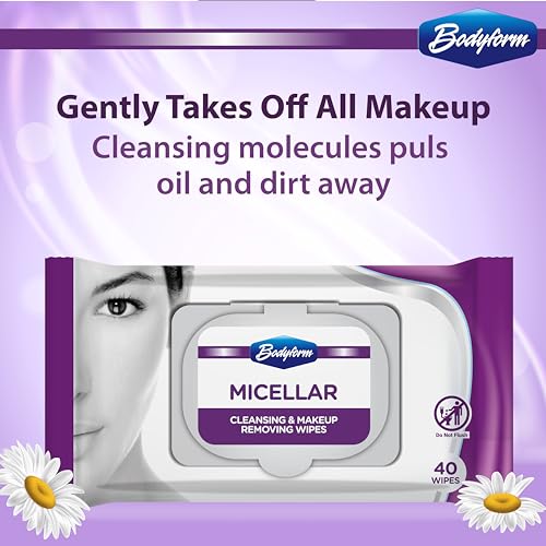 Bodyform Hydrating Micellar Cleansing Makeup Removing Wipes 40 Counts Pack Of 1 Gentle Facial Cleansing with Micelle Technology - Image 3