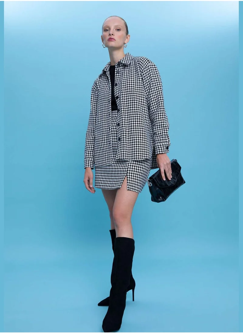 DeFacto Woman Oversize Fit Shirt Neck Woven Long Sleeve Shirt