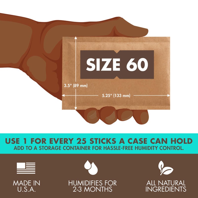 Boveda 72% Two-Way Humidity Control Packs For Wood Humidifier Boxes â€“ Size 60 â€“ 20 Pack â€“ Moisture Absorbers â€“ Humidifier Packs â€“ Hydration Packets in Resealable Bag - Image 3
