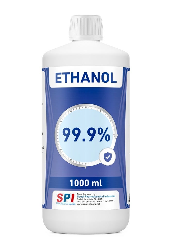 إس بي أي كحول إيثانول 99.9% محلول مطهر ومعقم لليدين والأسطح والمعدات والتطهير العام - سريع الجفاف من إس بي آي (عبوة 1000 مل) - Image 1