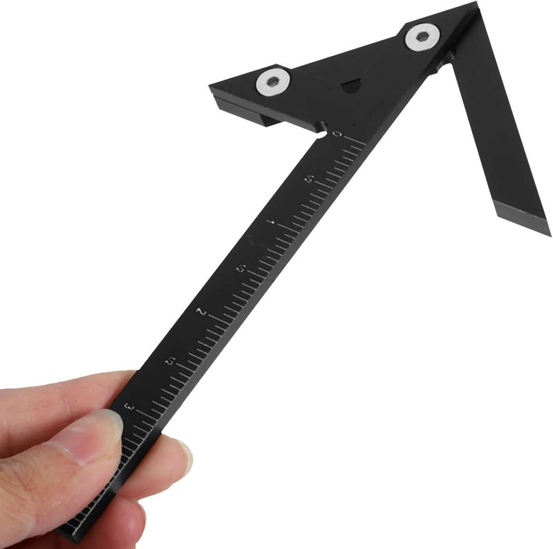 Centering Tool Marking Gauge Aluminum Alloy Wood Scribe Tool for Woodworking 45° Angle Line Drawing Black - Image 4