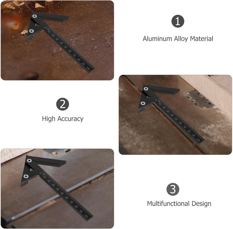 Centering Tool Marking Gauge Aluminum Alloy Wood Scribe Tool for Woodworking 45° Angle Line Drawing Black - Image 3