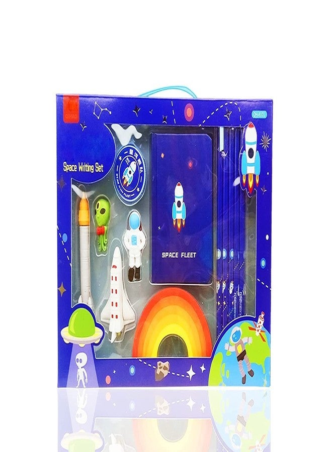 DHARNIX Stationery Writing Set for Kids | Diary, Pencils, Sharpener & Unique Erasers | Birthday Party Return Gift Set for Girls & Kids | Age 4-11 Years - Image 1