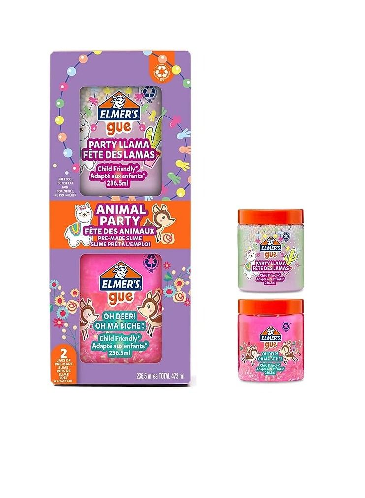 Elmers Elmer's Ready Slime Party Animals 236ML x 2Box - Image 1