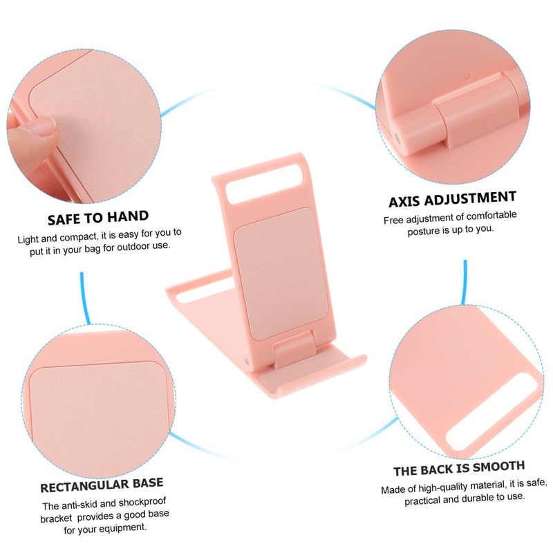 Foldable Tabletop Cell Phone Stand Compact Lightweight Plastic Desk Holder Cherry Blossom Pink - Image 4