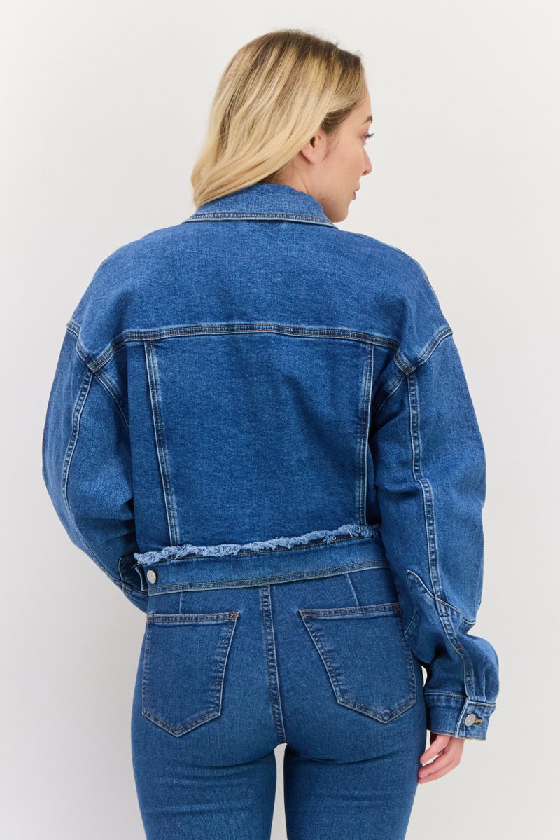 ESPRIT جاكيت جينز مغسول للنساء، أزرق - Image 4