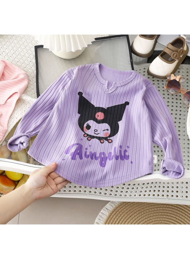 New Spring & Fall Kidsren's Long-sleeved Baby Thin Girls' Bottoming T-shirts New Long-sleeved Tops Cartoon T-shirts Trendy