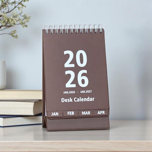INNAXA 2026 Desk Calendar | Monthly calendar | Desk planner | Notes | (Chocolate Brown) - Image 1