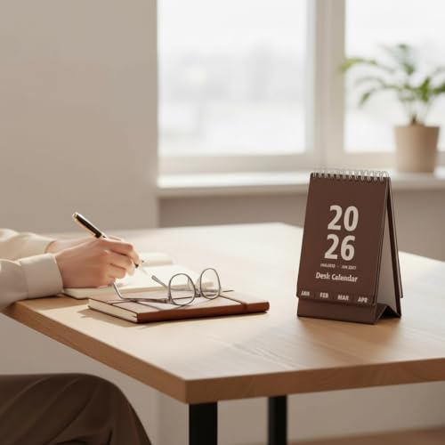 INNAXA 2026 Desk Calendar | Monthly calendar | Desk planner | Notes | (Chocolate Brown) - Image 2
